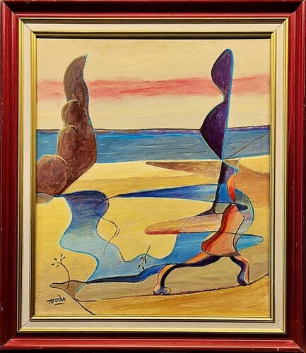 Figures sur une plage di Pierre-Louis TORRES, Pittura in vendita su Singulart