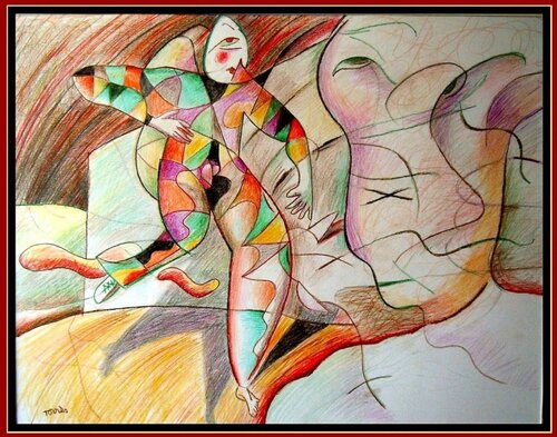Arlequin en Fuite by Pierre-Louis TORRES, Work on Paper for Sale on Singulart