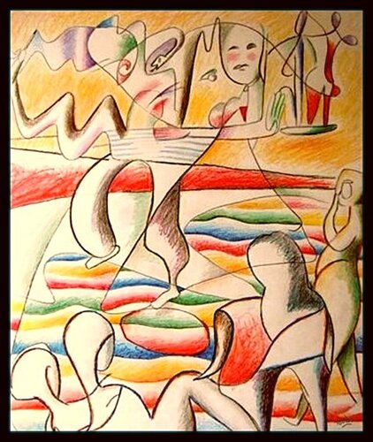 Jeux de Plage by Pierre-Louis TORRES, Work on Paper for Sale on Singulart