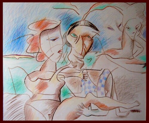 Le Bain de Mer di Pierre-Louis TORRES, Opera su carta in vendita su Singulart