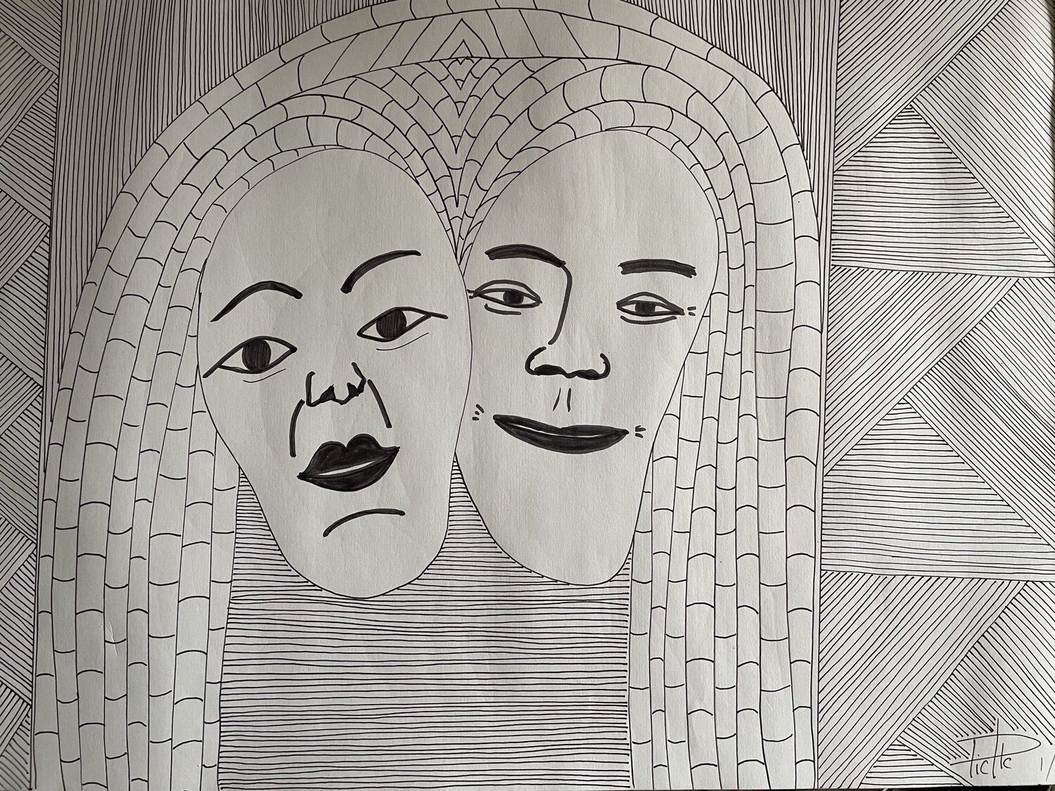 Jumelles Eric Charles-Louis Piette Original painting for sale