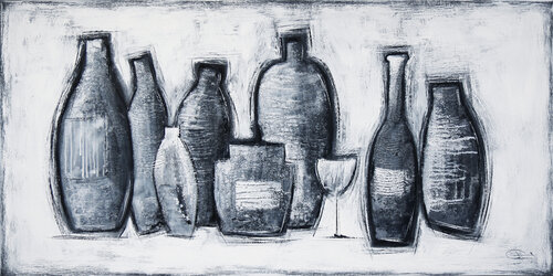 BOTTLES von Inez Froehlich, Malerei kaufen auf Singulart
