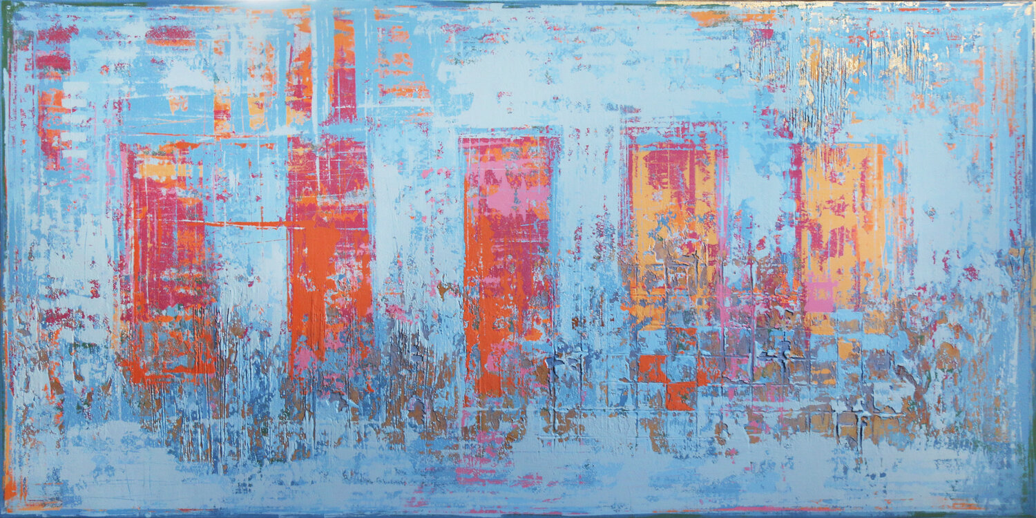 SUMMER IN THE CITY Inez Froehlich Origineel schilderij te koop
