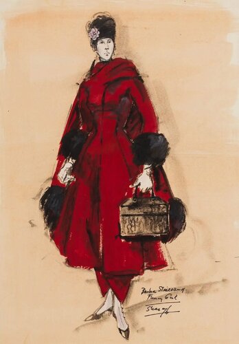 Barbra Streisand "Funny Girl" Film Costume Design Academy Award Oscars Icon Red par Irene Sharaff, Œuvre sur papier en vente sur Singulart