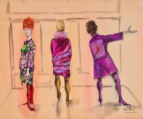 "Sweet Charity" Original Broadway Musical Costume Design Tony Award Nomination par Irene Sharaff, Œuvre sur papier en vente sur Singulart
