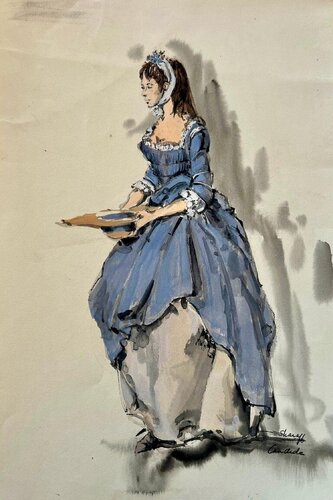 Candide Orig Broadway Production Costume Design Musical Operetta Barbara Cook by Irene Sharaff, Work on Paper for Sale on Singulart