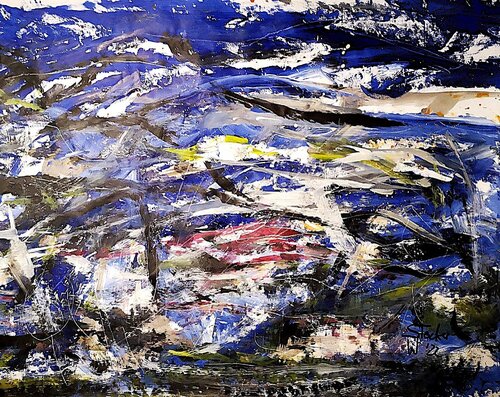 stormy moonlight sea IV by Wolfgang Stocker, Painting for Sale on Singulart