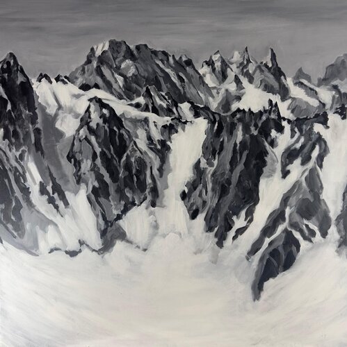 Une vue des Alpes par Frédéric Rollin, Peinture en vente sur Singulart