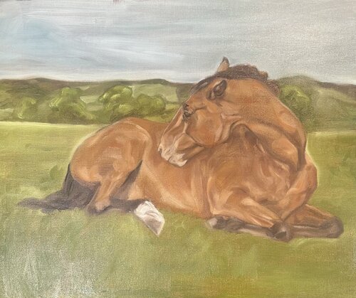 Cheval couché di Frédéric Rollin, Pittura in vendita su Singulart