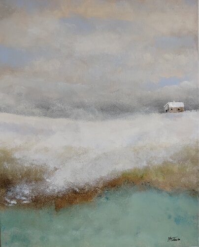 Snow – Abstract Winter Landscape  – Fine Art Original Double Curator's Pick] von Manuela Talarico, Malerei kaufen auf Singulart