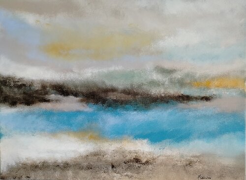 Silent Landscape – Blue Fusion Abstract Painting - Fine Art Original - [Curator's Pick] von Manuela Talarico, Malerei kaufen auf Singulart