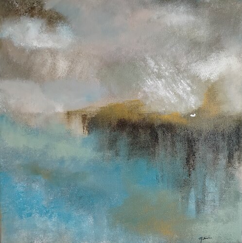 Tra due Respiri – Deep Blue Atmospheric Abstract Painting – Fine Art Original [Curator's Pick] von Manuela Talarico, Malerei kaufen auf Singulart