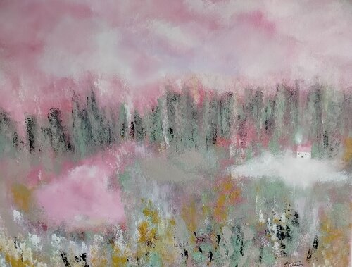 The Shape of Love: Fusion – Modern Pink Abstract – Meaningful Anniversary Gift – Fine Art Original [Curator's Pick] von Manuela Talarico, Malerei kaufen auf Singulart