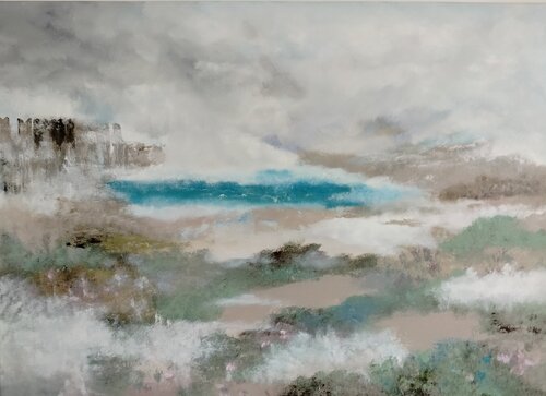 The Quiet Silence – Abstract Turquoise Landscape Manuela Talarico