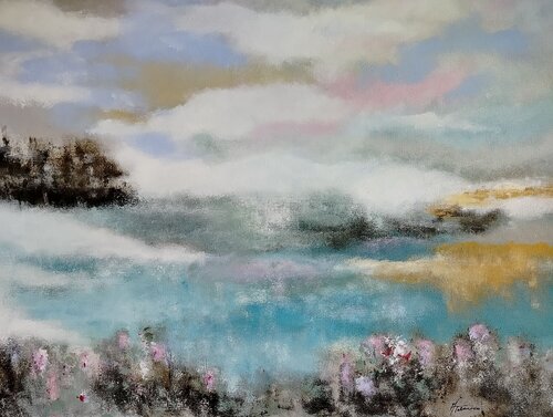 Silent Landscape – Blue Abstract Painting Painting Manuela Talarico