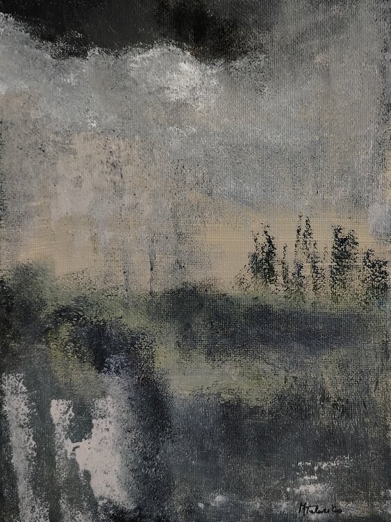 Presenze Lontane: Black & Earthy Grey Abstract – Minimalism – Fine Art Original [Curator's Pick] Manuela Talarico