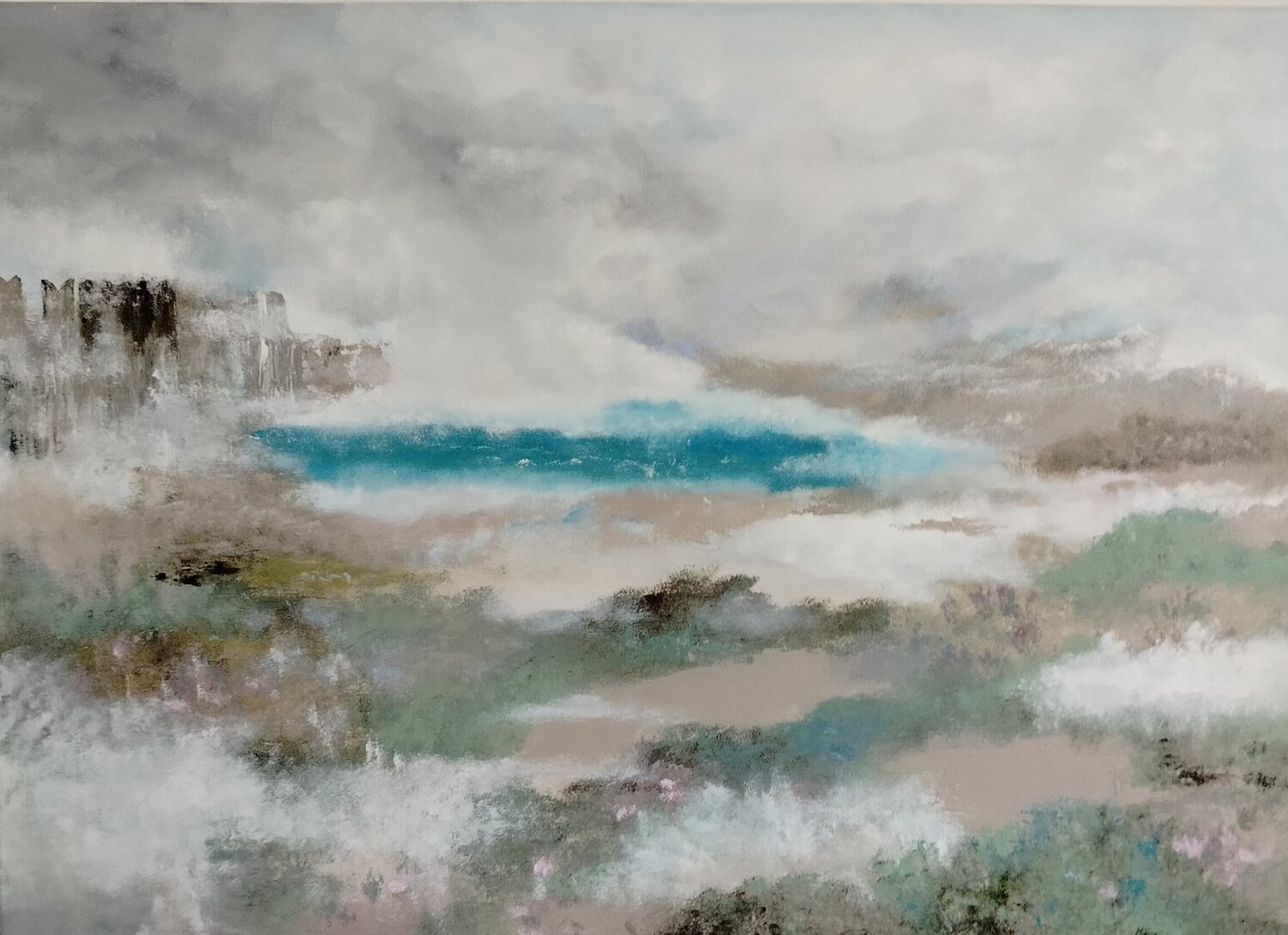 The Quiet Silence – Abstract Turquoise Landscape [Double Curator's Pick] Manuela Talarico