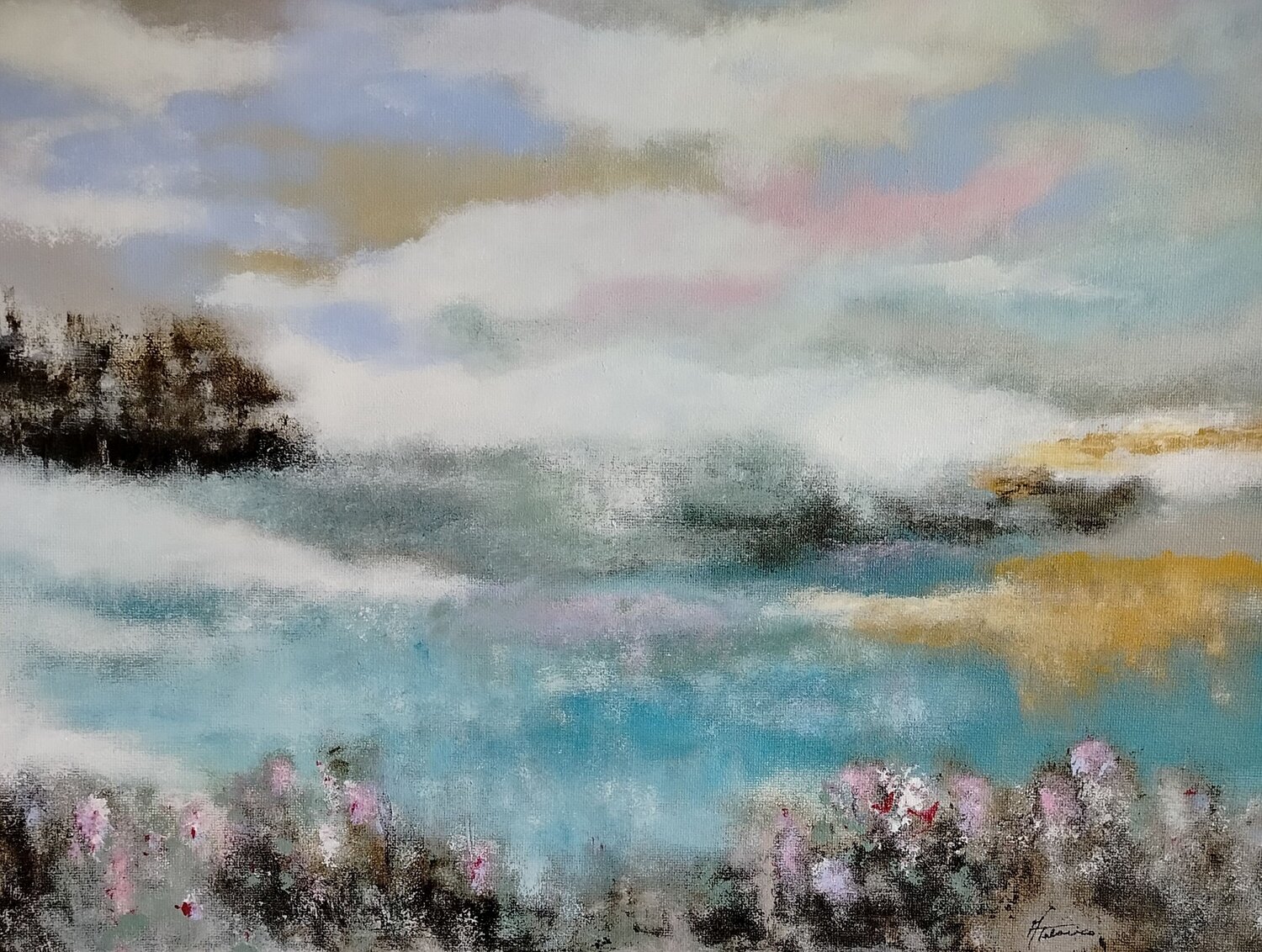 Silent Landscape – Blue Abstract Painting Painting Manuela Talarico Dipinto originale in vendita