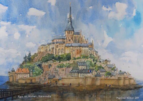 Mont St. Michel, Normandie von Manfred Köhler, Malerei kaufen auf Singulart
