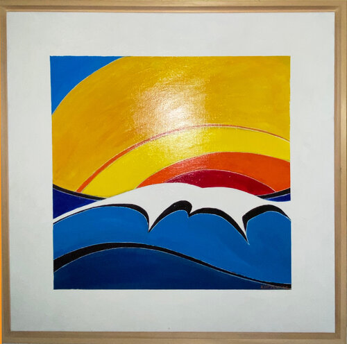 Sharks in the rainbow van Franck Kottewicz, Schilderij te koop op Singulart