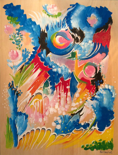 Expérience - Couleurs sur bois van Franck Kottewicz, Schilderij te koop op Singulart