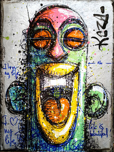 I love my life ! di Kaza, Pittura in vendita su Singulart
