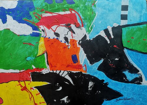 Sometimes in my dreams I can survey the room de Barbara Saleem, Pintura a la venta en Singulart