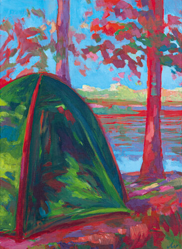 Regenufer de Michaela Schmid, Pintura a la venta en Singulart