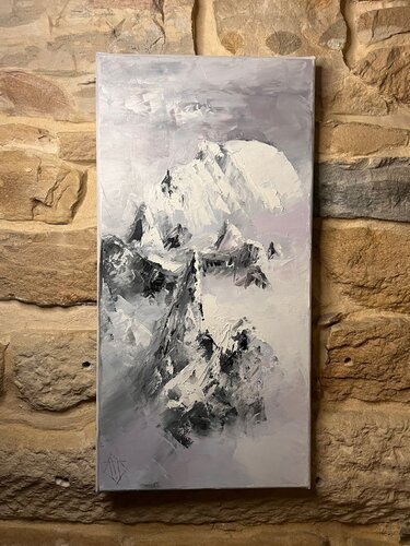 L'éternel silence - Dent du Géant Chamonix by Clarisse Daurat, Painting for Sale on Singulart