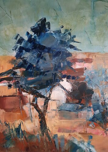 Blue tree di Clarisse Daurat, Pittura in vendita su Singulart