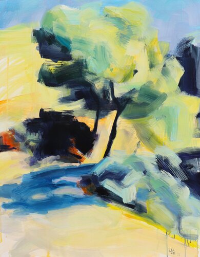 Landschaft mit zweierlei Schatten van Hedwig Oeldig, Schilderij te koop op Singulart
