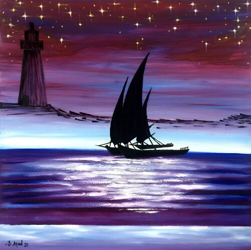 River Nile before night von SAM AYAD, Malerei kaufen auf Singulart