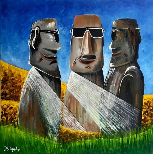 Easter island von SAM AYAD, Malerei kaufen auf Singulart
