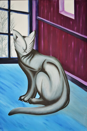 Cat in shade von SAM AYAD, Malerei kaufen auf Singulart