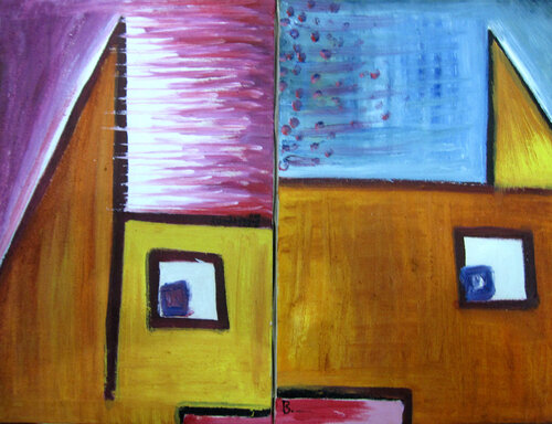 Cat on 2 pcs by SAM AYAD, Painting for Sale on Singulart