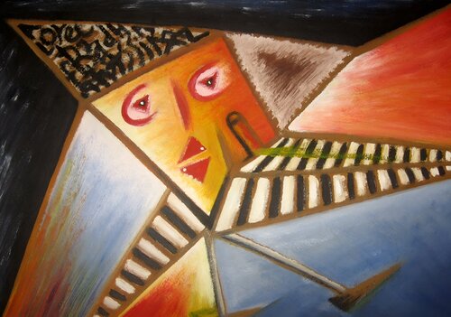 Man in desert van SAM AYAD, Schilderij te koop op Singulart