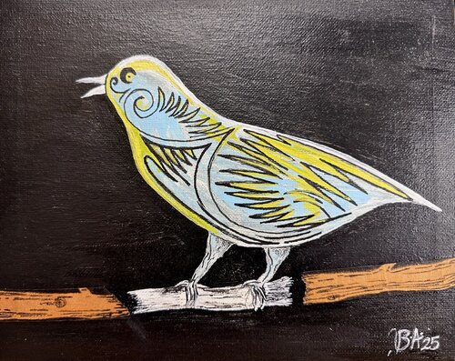 Bird in black von SAM AYAD, Malerei kaufen auf Singulart