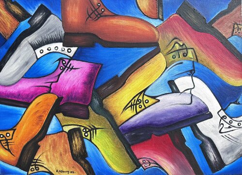 Shoes a life for us von SAM AYAD, Malerei kaufen auf Singulart