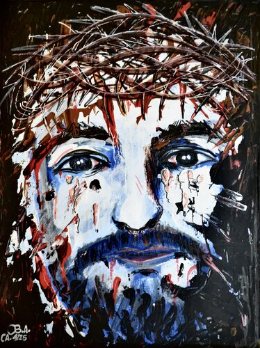 Jesus got pain,  for me . by SAM AYAD, Painting for Sale on Singulart