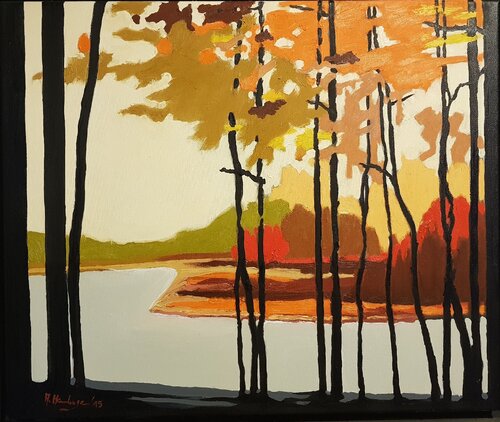Helme im Herbst par Andreas Hornbogen, Peinture en vente sur Singulart