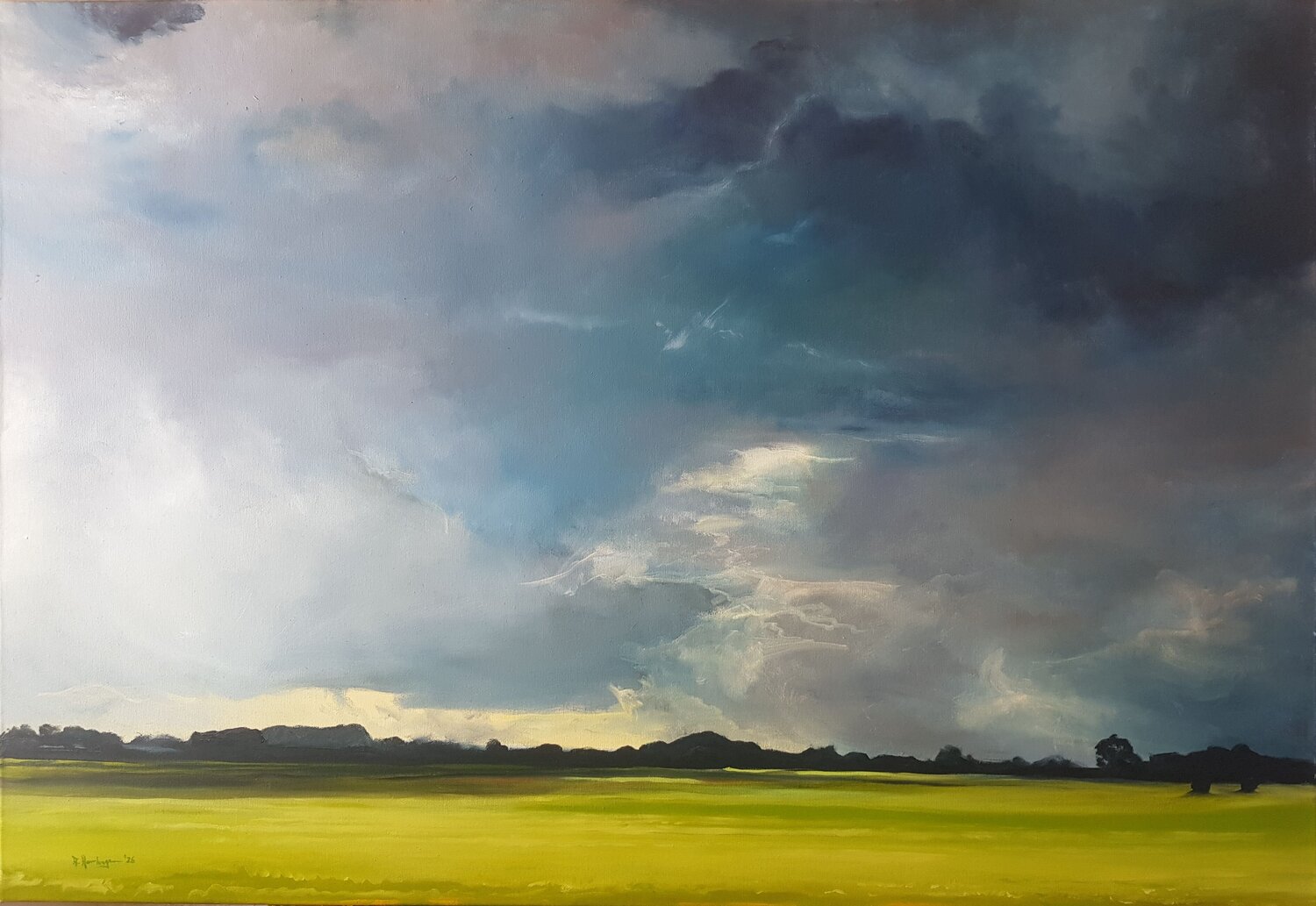 Das Zögern des Himmels Andreas Hornbogen Originalgemälde zu verkaufen