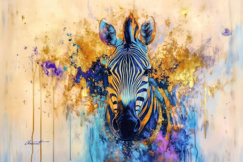 Prism Shroud - Zebra / Gallery Acrylic Display van Chromat Arcanov, Afdruk te koop op Singulart