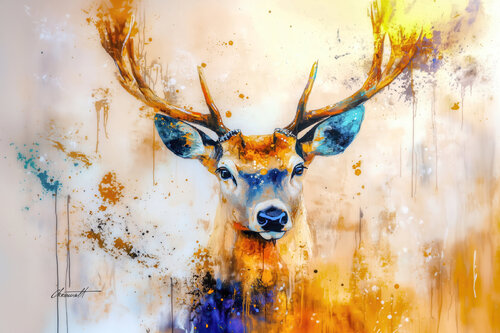 Luminous Crown - Deer / Gallery Acrylic Display de Chromat Arcanov, Impresión a la venta en Singulart