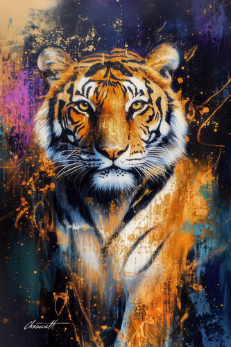 Solar Majesty - Tiger / Gallery Acrylic Display by Chromat Arcanov, Print for Sale on Singulart