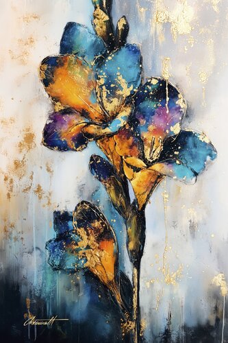 Golden Freesia / Gallery Acrylic Display by Chromat Arcanov, Print for Sale on Singulart