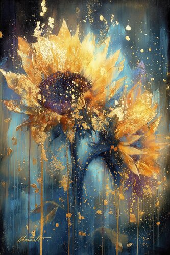 Halo Sunflower / Gallery Acrylic Display par Chromat Arcanov, Édition en vente sur Singulart