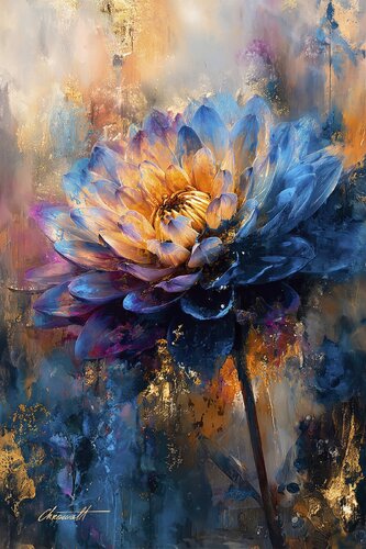 Incandescent Dahlia / Gallery Acrylic Display par Chromat Arcanov, Édition en vente sur Singulart