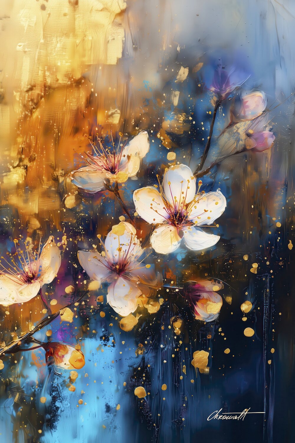 Ethereal Cherry Blossom / Gallery Acrylic Display Chromat Arcanov Afdruk te koop