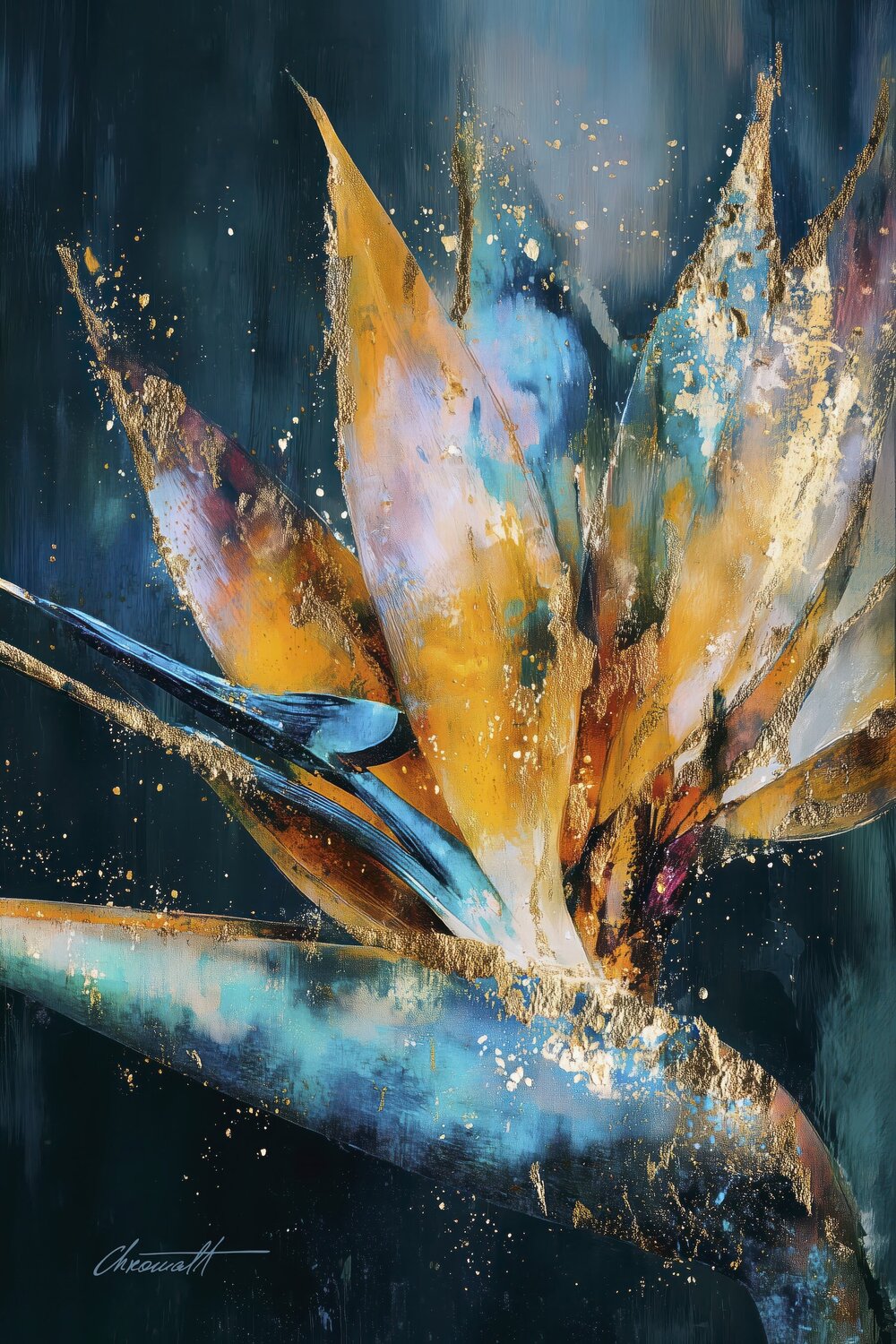 Flame Bird of Paradise / Gallery Acrylic Display Chromat Arcanov Stampa in vendita