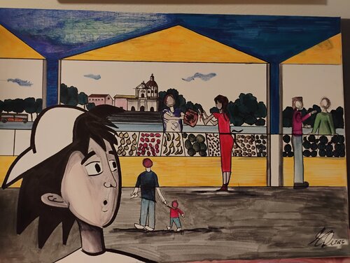 Yuk al mercato by Maura Ullu, Painting for Sale on Singulart